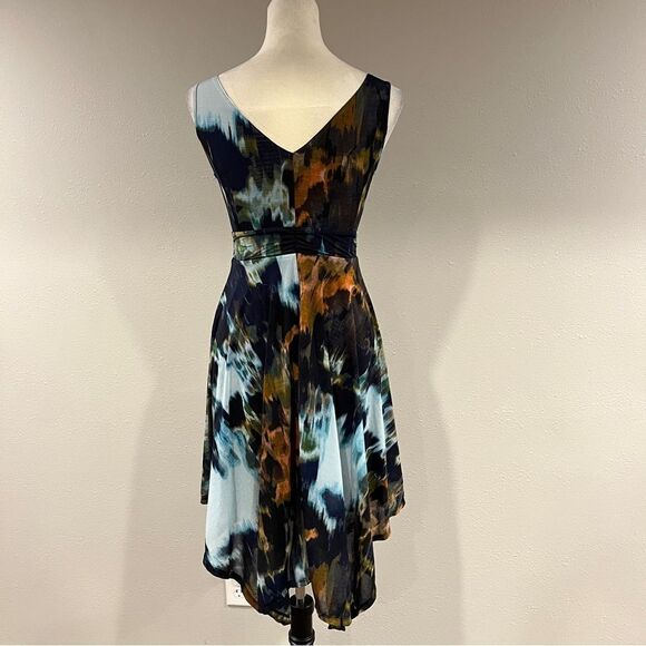 Simply Vera v-neck watercolor sleeveless a-line dress size petite extra small - Picture 6 of 13